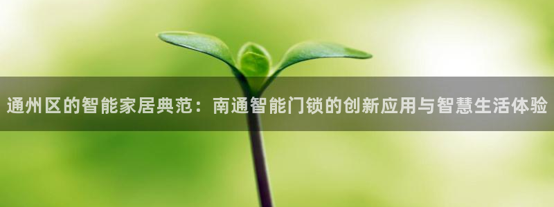 富联娱乐登录链接失败：通州区的智能家居典范：南通智能门锁的创