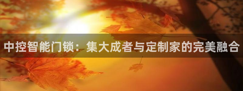富联娱乐服务站地址：中控智能门锁：集大成者与定制家的完美融合