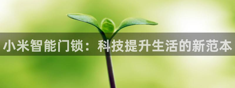 富联娱乐招商烈判官333OO：小米智能门锁：科技提升生活的新