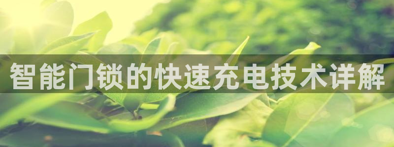 富联娱乐注册：智能门锁的快速充电技术详解