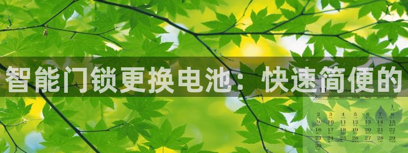 富联娱乐登录测速软件：智能门锁更换电池：快速简便的