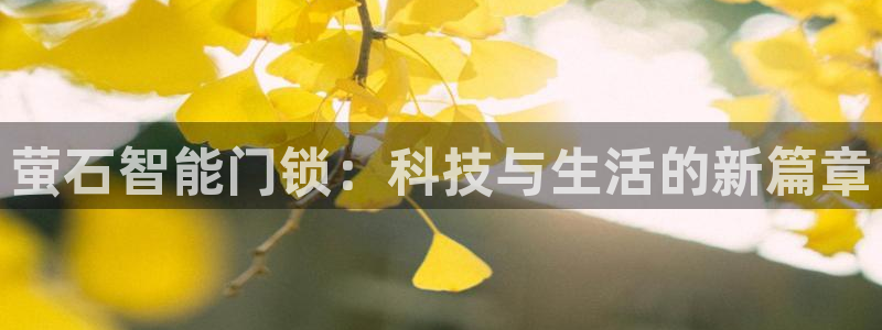 富联娱乐资金盘：萤石智能门锁：科技与生活的新篇章