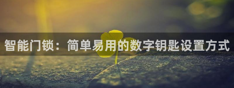富联娱乐注册：智能门锁：简单易用的数字钥匙设置方式